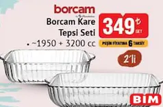 PAŞABAHÇE BORCAM KARE TEPSİ SETİ 2'Lİ